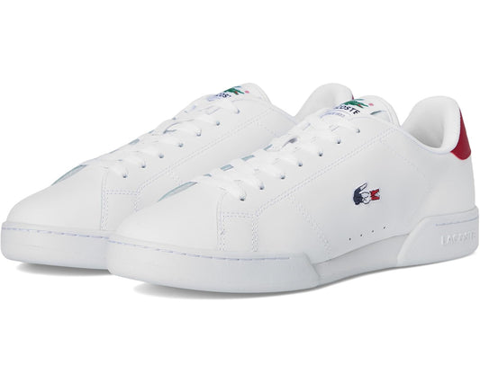 Men's Lacoste Carnaby Cup Leather Sneakers White/Navy/Red