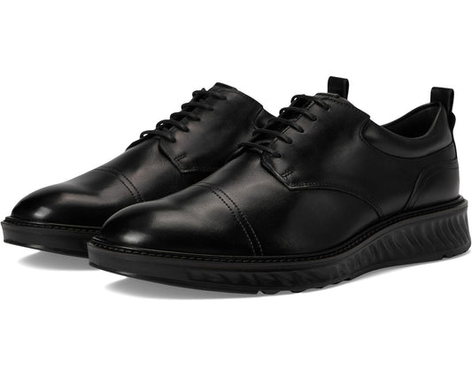 Men's ECCO ST.1 Hybrid Cap Toe Oxford Black/Black Outsole