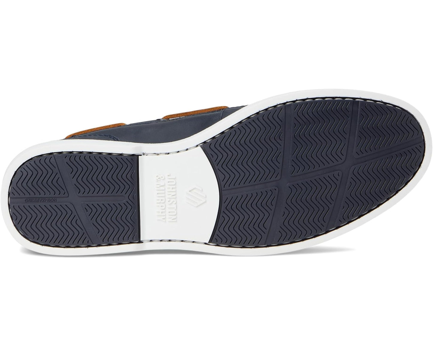 Men's Johnston & Murphy Ventura 2-Eye Boat Shoe Navy Full Grain