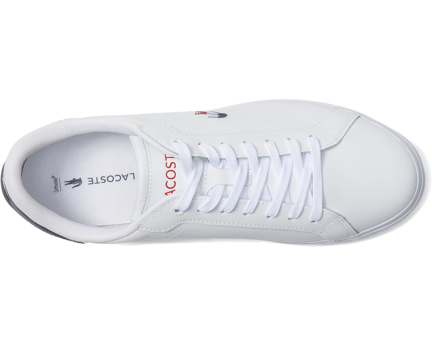Men's Lacoste Powercourt Leather Sneakers White/Navy/Red