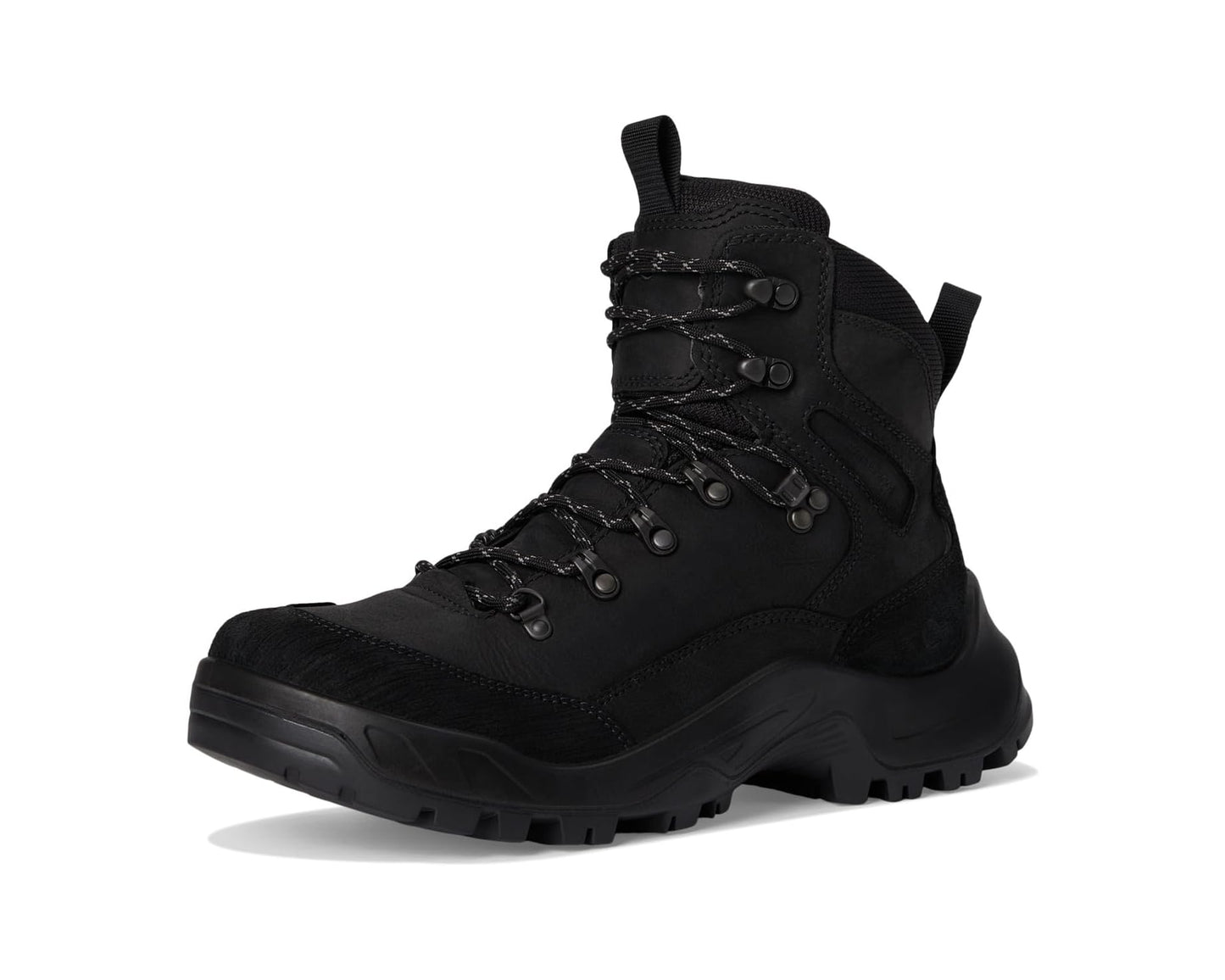 Men's ECCO Sport Offroad Waterproof High Lace-Up Hiking Boots Black Nubuck/Black Oil Nubuck