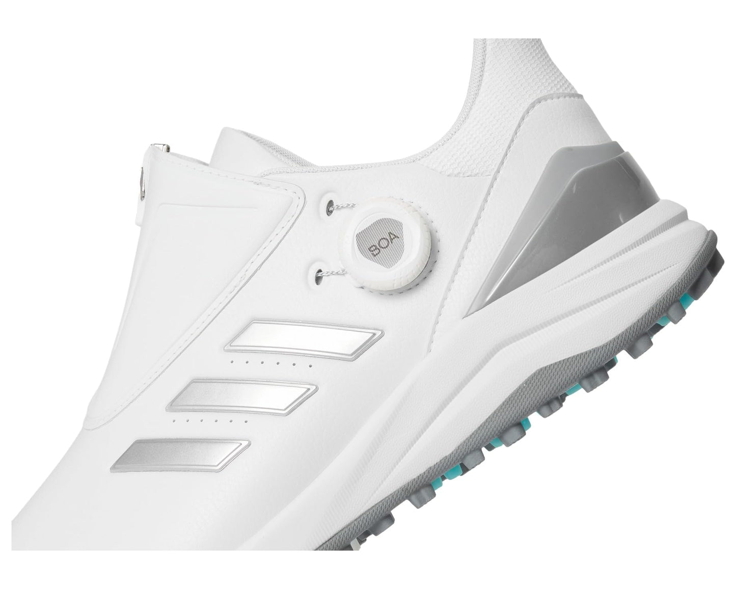 Men's adidas Golf Solarmotion 24 BOA Lightstrike Spikeless Golf Shoes Footwear White/Silvermet/Blueburst