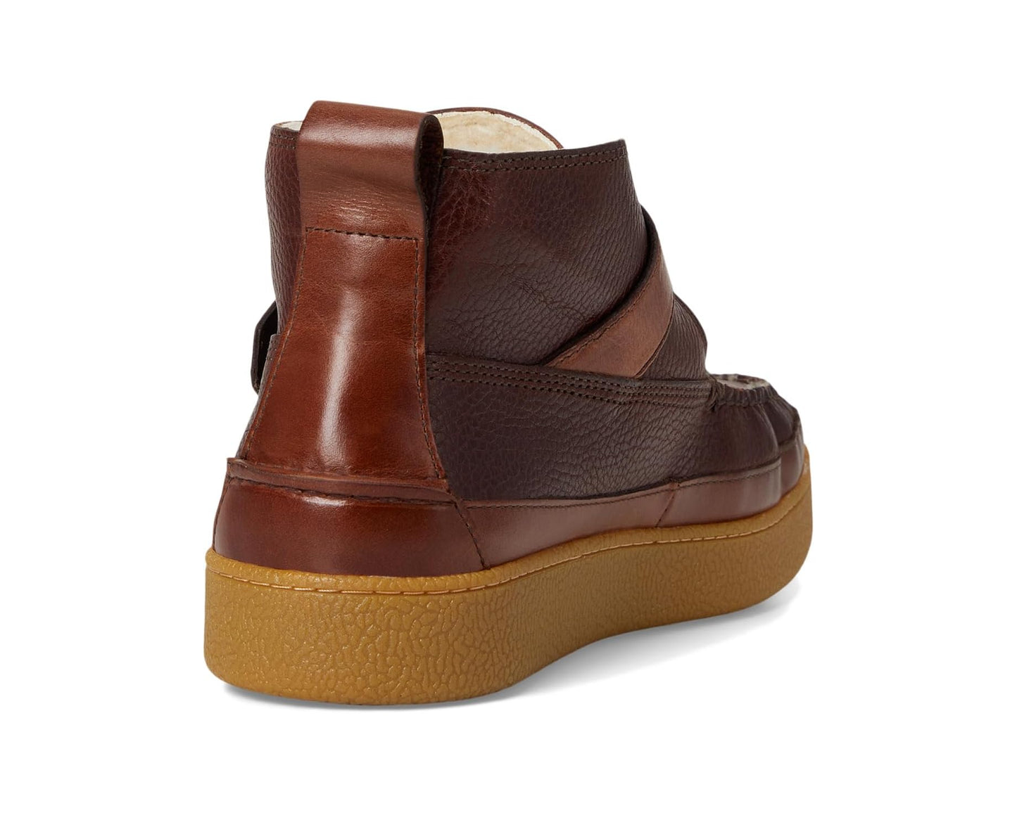 Men's L.L.Bean Lodge Moc Vibram Shearling Buckle Boots Mahogany