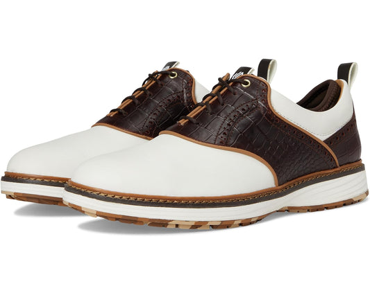 Men's Johnston & Murphy Upton GL4 Luxe Hybrid White/Brown Croc Embossed Waterproof Full Grain