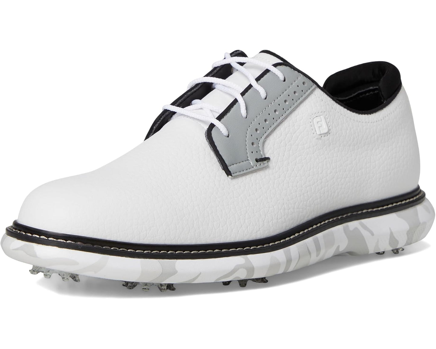 Men's FootJoy Traditions Blucher Golf Shoes White/Grey Camo