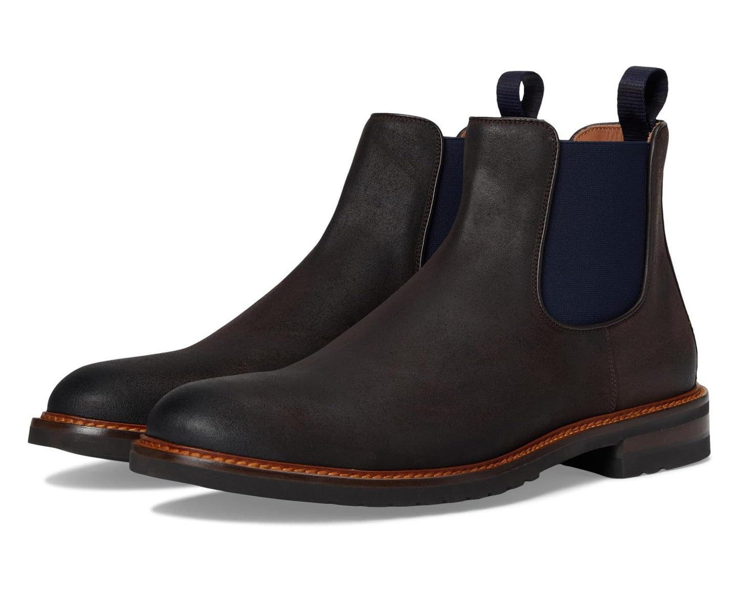 Men's Johnston & Murphy Collection Hartford Chelsea Boots Dark Brown Waxed English Suede