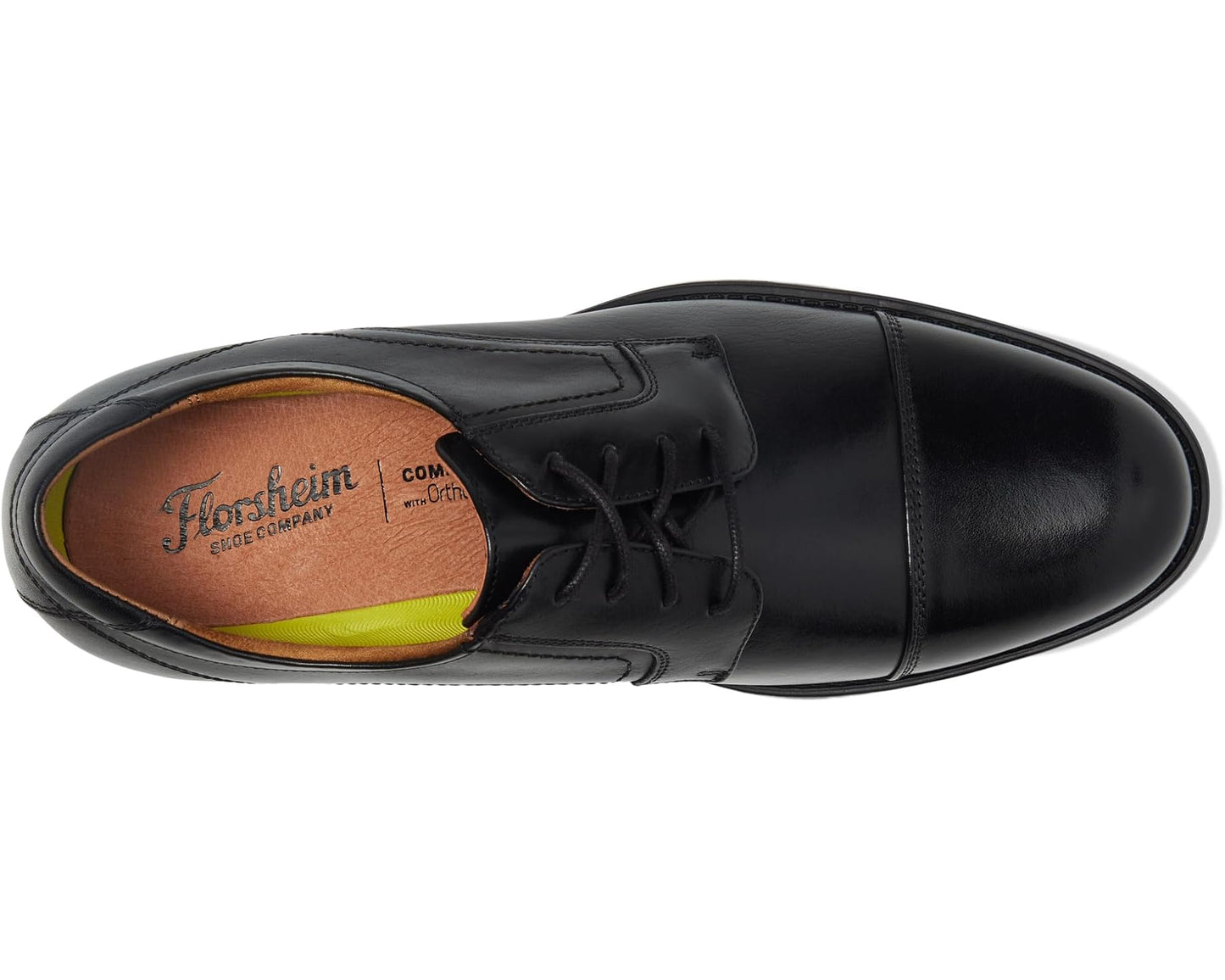 Men's Florsheim Midtown Cap Toe Oxford Black Smooth