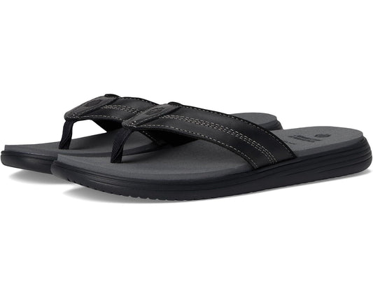 Men's Johnston & Murphy Upton Flip Flop Black Full Grain
