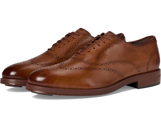 Men's Cole Haan Ledley Grand Brogue Wingtip Oxfords British Tan/Dark Natural