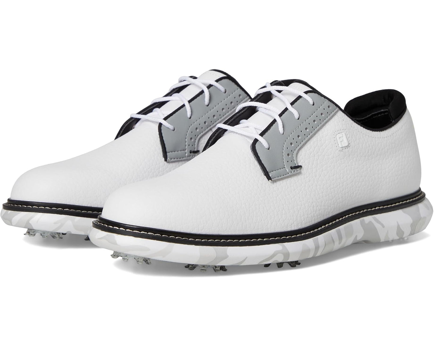 Men's FootJoy Traditions Blucher Golf Shoes White/Grey Camo