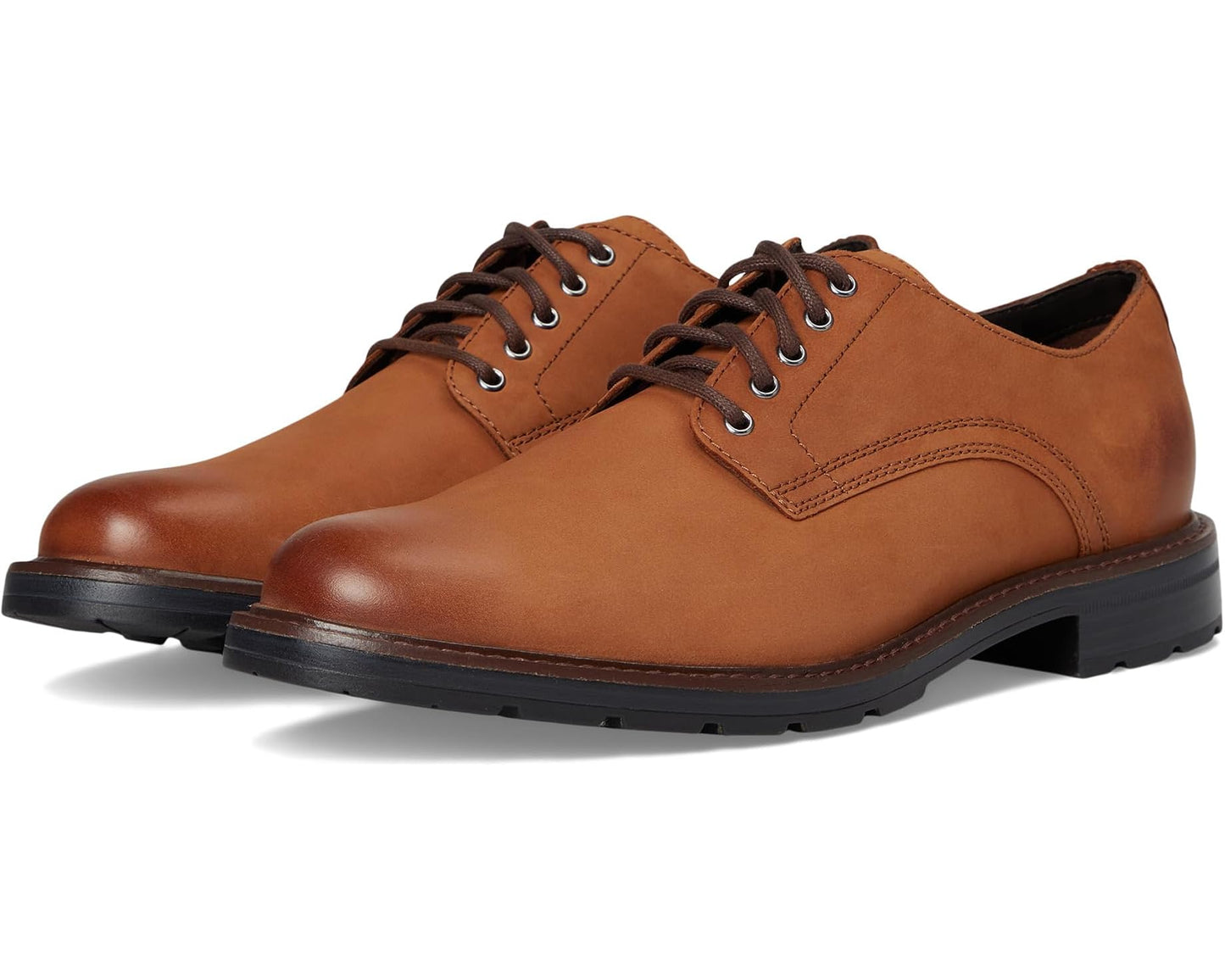 Men's Cole Haan Chamberlin Grand Plain Toe Oxfords British Tan Nubuck/Black Water Resistant