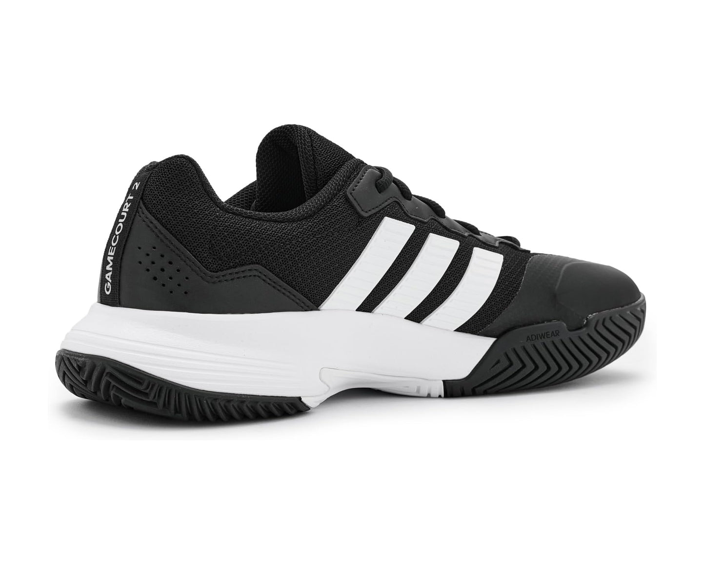 Men's adidas Gamecourt 2 Tennis Shoes Black/White/Silver Metallic