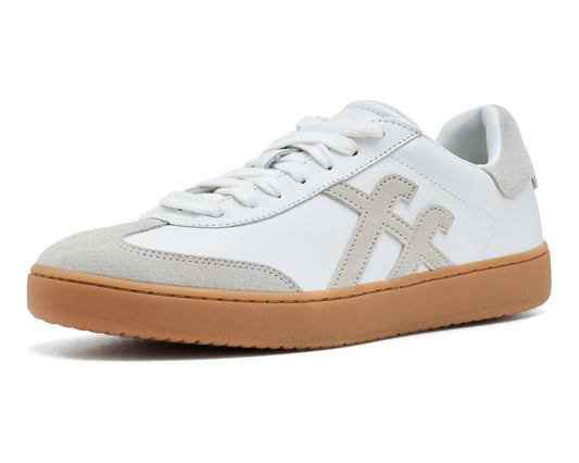 Men's FitFlop The Dash Ff T-Toe Leather Suede Trainers Urban White Mix
