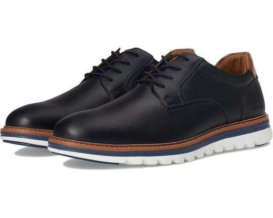 Men's Johnston & Murphy Braxton Plain Toe Navy Oiled Full Grain