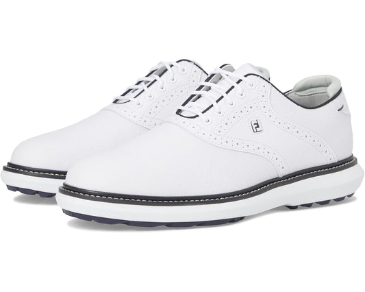 Men's FootJoy Traditions Spikeless Golf Shoes- Previous Season White/Navy