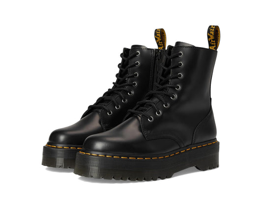 Men's Dr. Martens Jadon Smooth Leather Platform Boots Black Polished Smooth