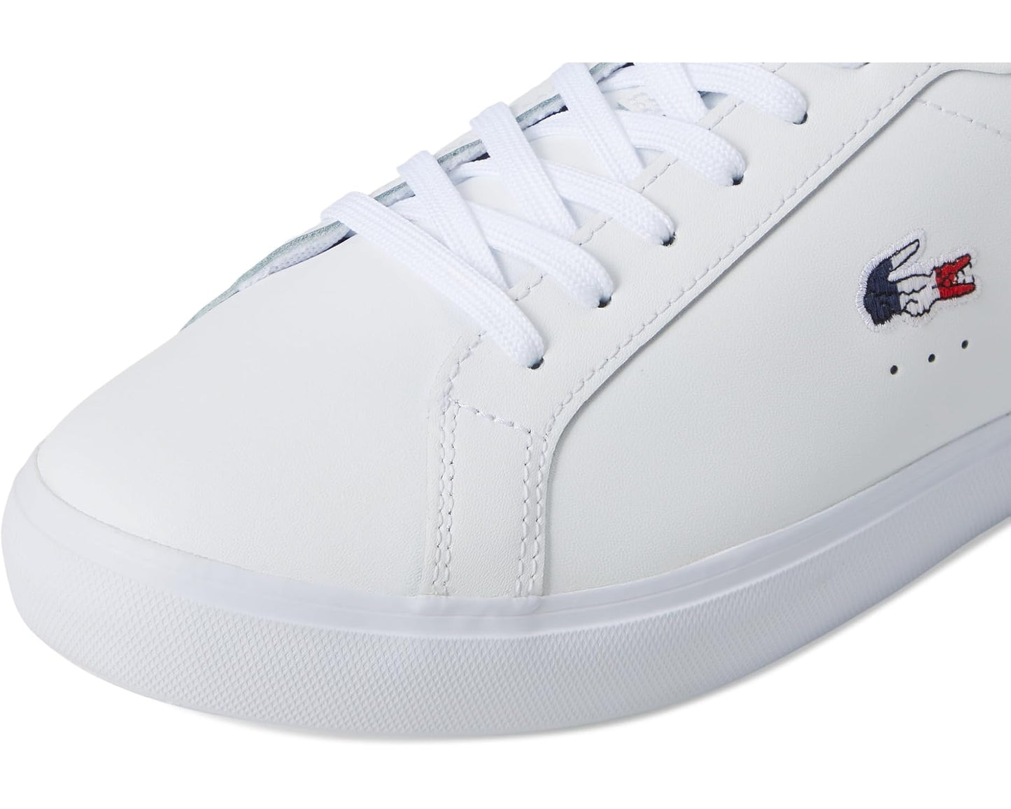Men's Lacoste Powercourt Leather Sneakers White/Navy/Red