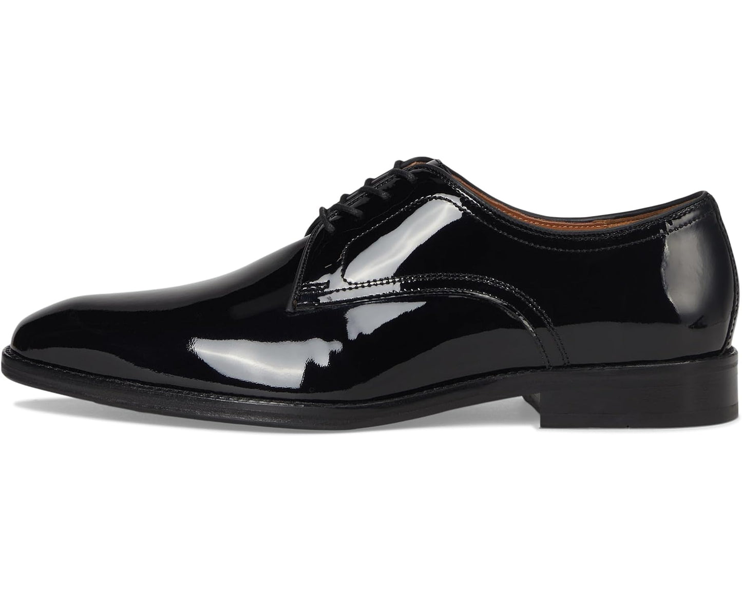 Men's Johnston & Murphy Sullivan Plain Toe Black Italian Patent Calfskin