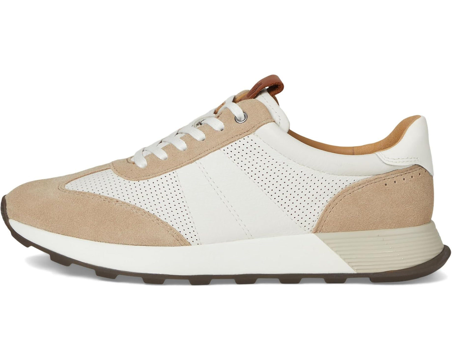Men's Johnston & Murphy Kinnon T-Toe Sand Suede/White Full Grain