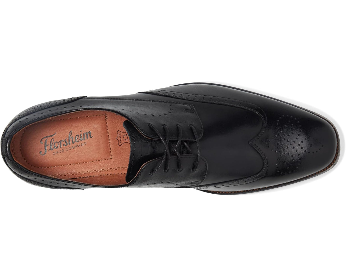 Men's Florsheim Sorrento Wing Tip Oxford Black Smooth