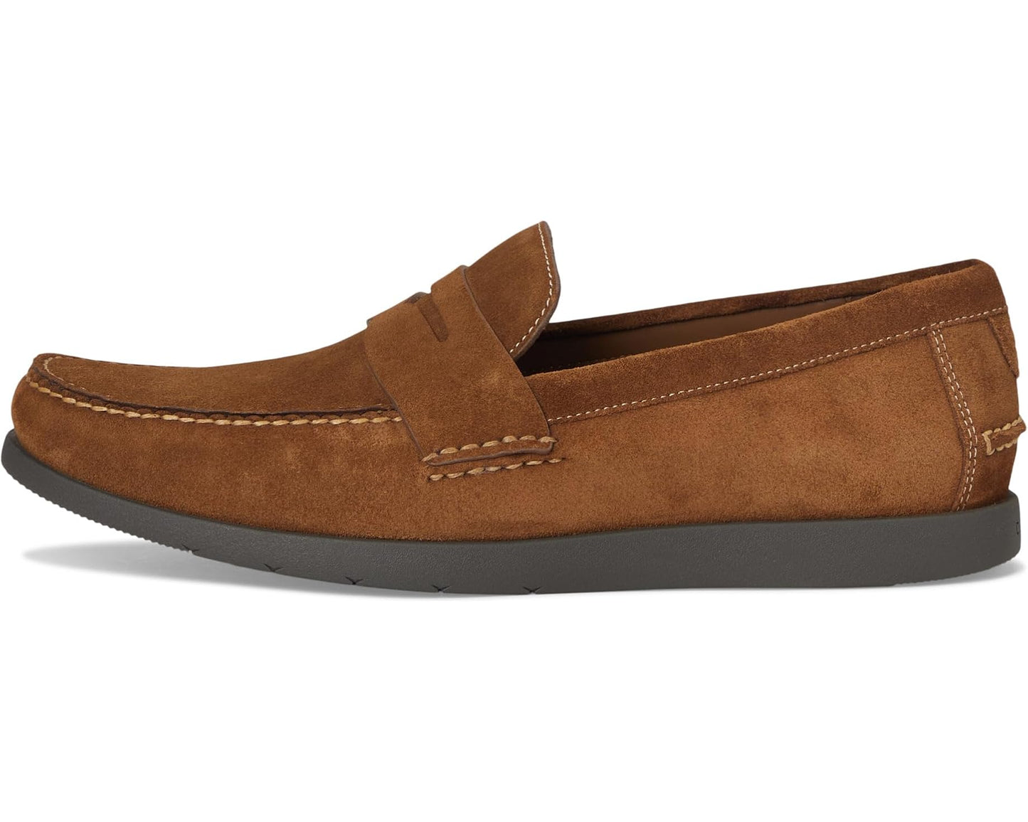 Men's Cole Haan Brower Penny Loafers Spiced Brown Suede/Raven Water Resistant