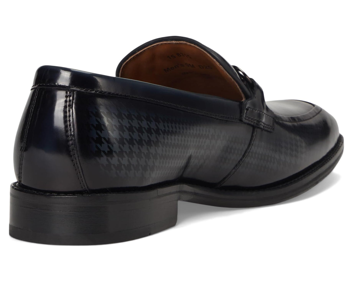 Men's Johnston & Murphy Sullivan Bit Black Brush-off Houndstooth Calfskin