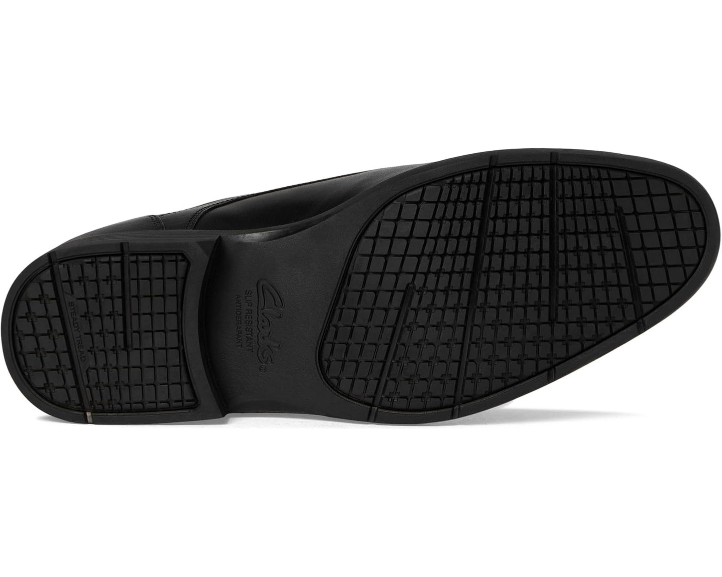 Men's Clarks Steadwell Cap Black Leather