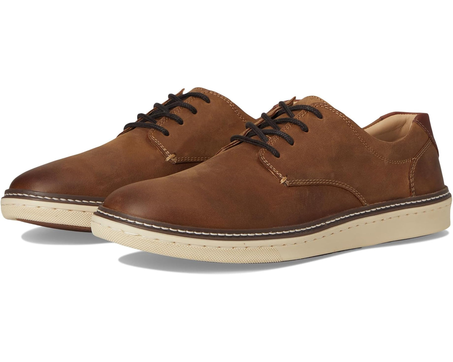 Men's Johnston & Murphy McGuffey Casual Plain Toe Sneaker Brown Oiled Full Grain