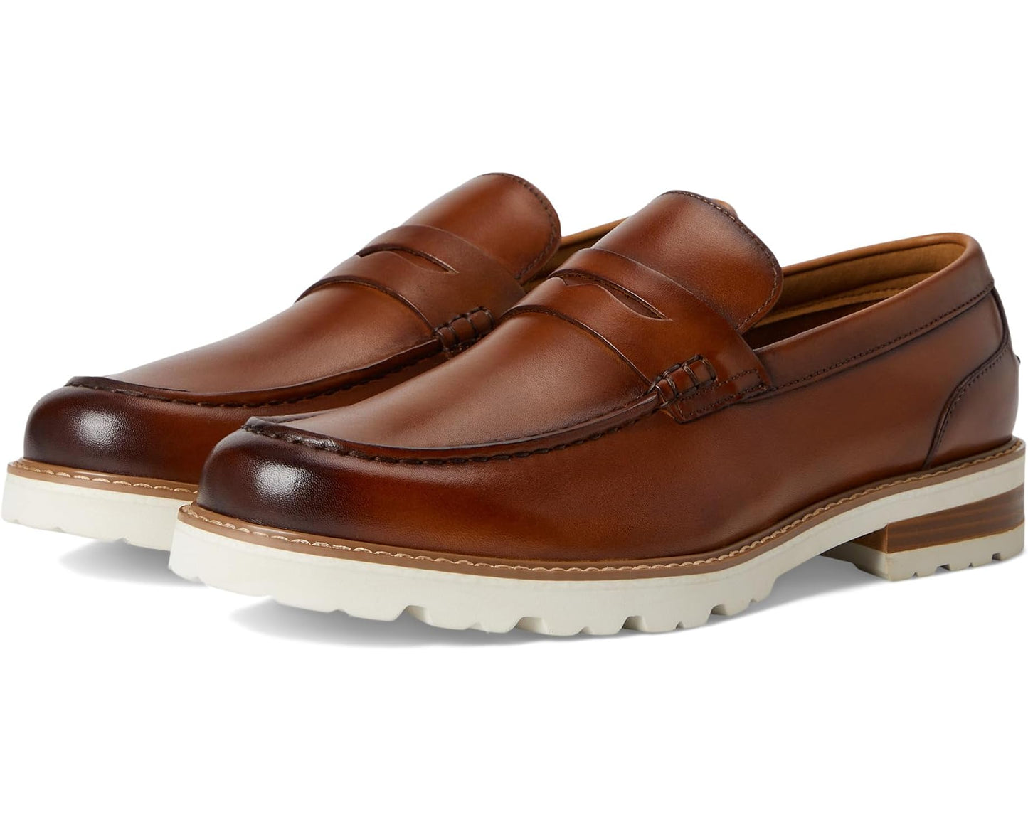 Men's Florsheim Renegade Moc Toe Penny Loafer Cognac Multi