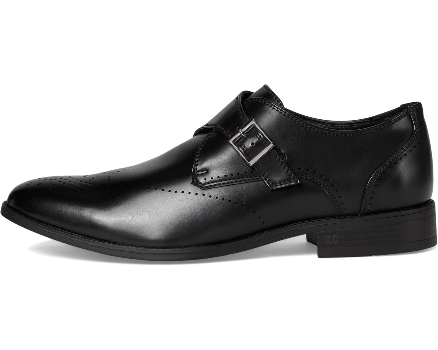 Men's Kenneth Cole Cheer Single Monk Strap Black Leather
