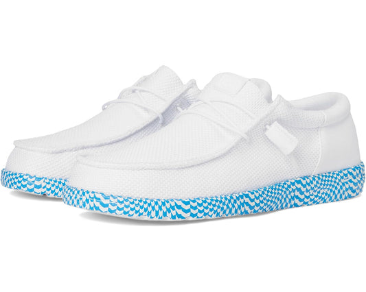 Men's Hey Dude Wally Funk Warped Geo White/Brilliant Blue