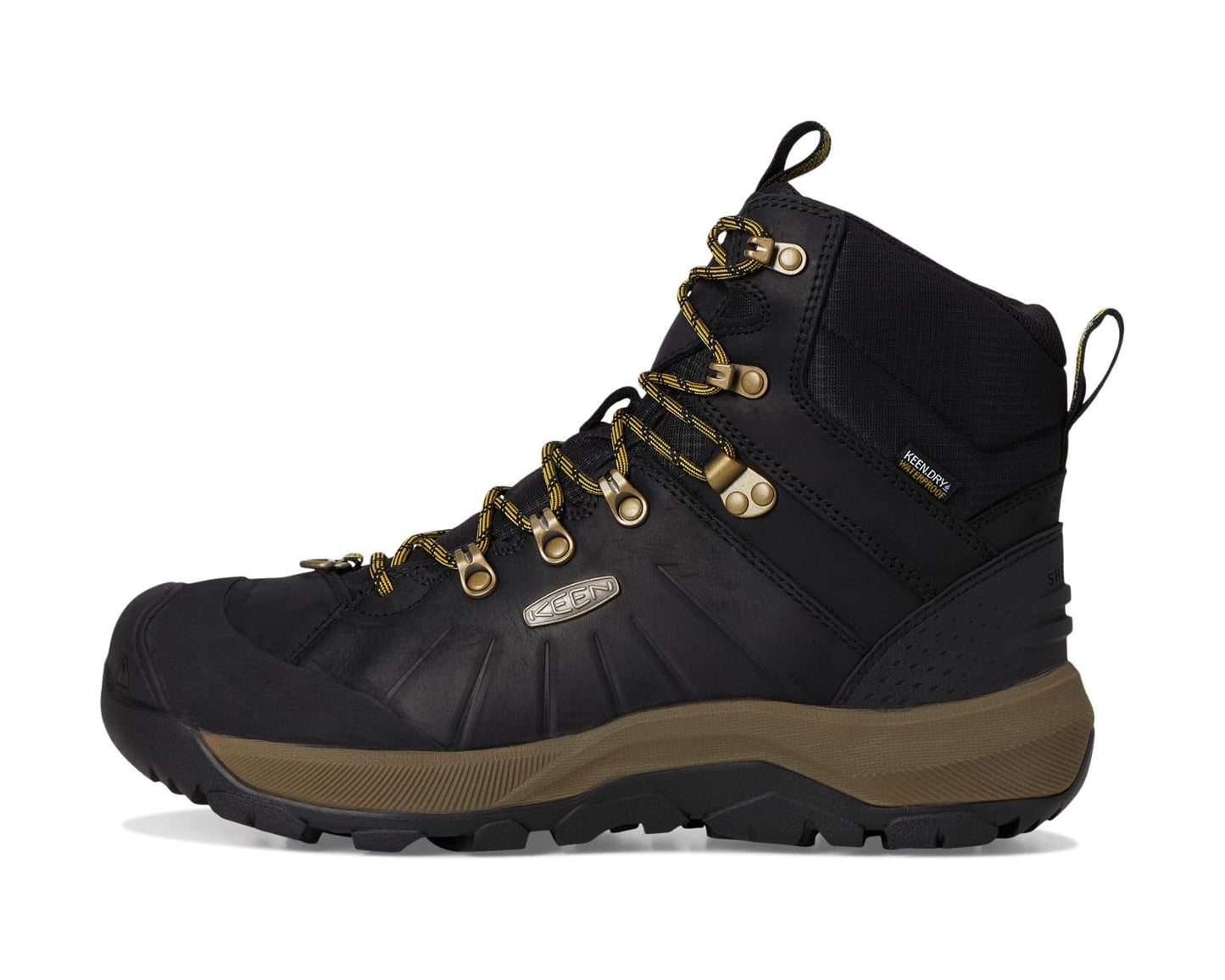 Men's KEEN Revel 4 Mid Height Polar Insulated Waterproof Black/Lemon Curry