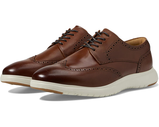 Men's Florsheim Dash Wing Tip Sneaker Sole Oxford Cognac Smooth Leather/White Sole