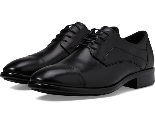 Men's ECCO Citytray Cap Toe Tie Black