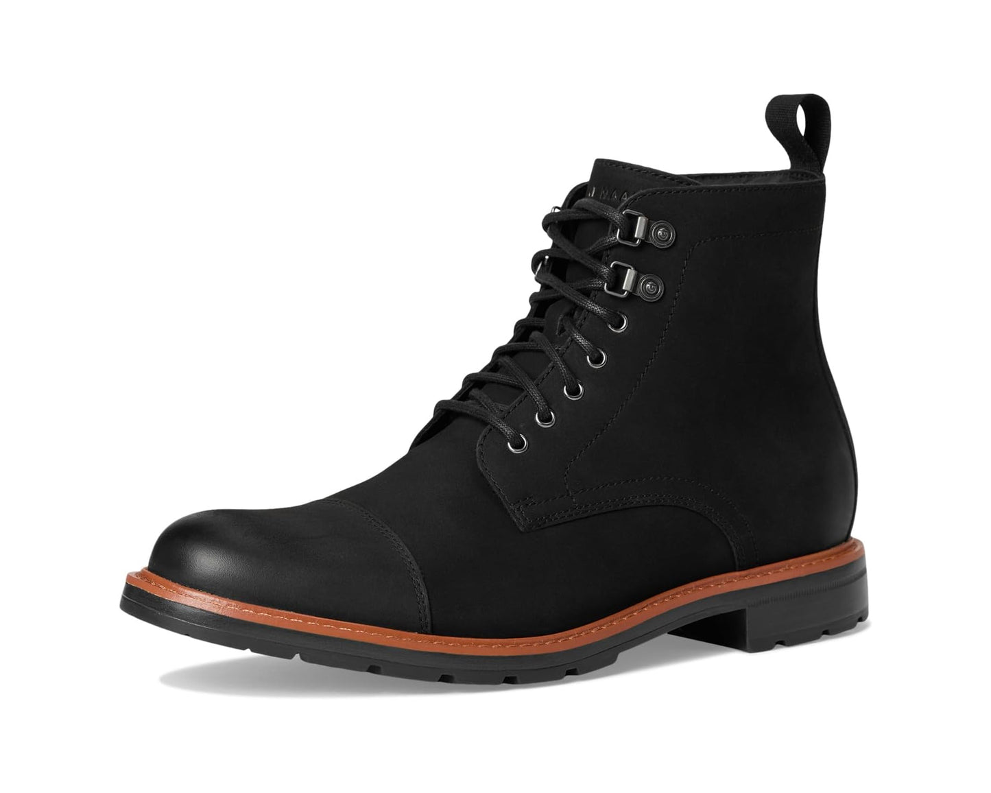 Men's Cole Haan Chamberlin Grand Cap Toe Boots Black Nubuck/Black Water Resistant