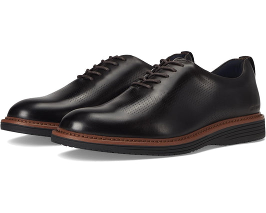 Men's Johnston & Murphy Upton One-piece Perfed Plain Toe Mahogany Full Grain