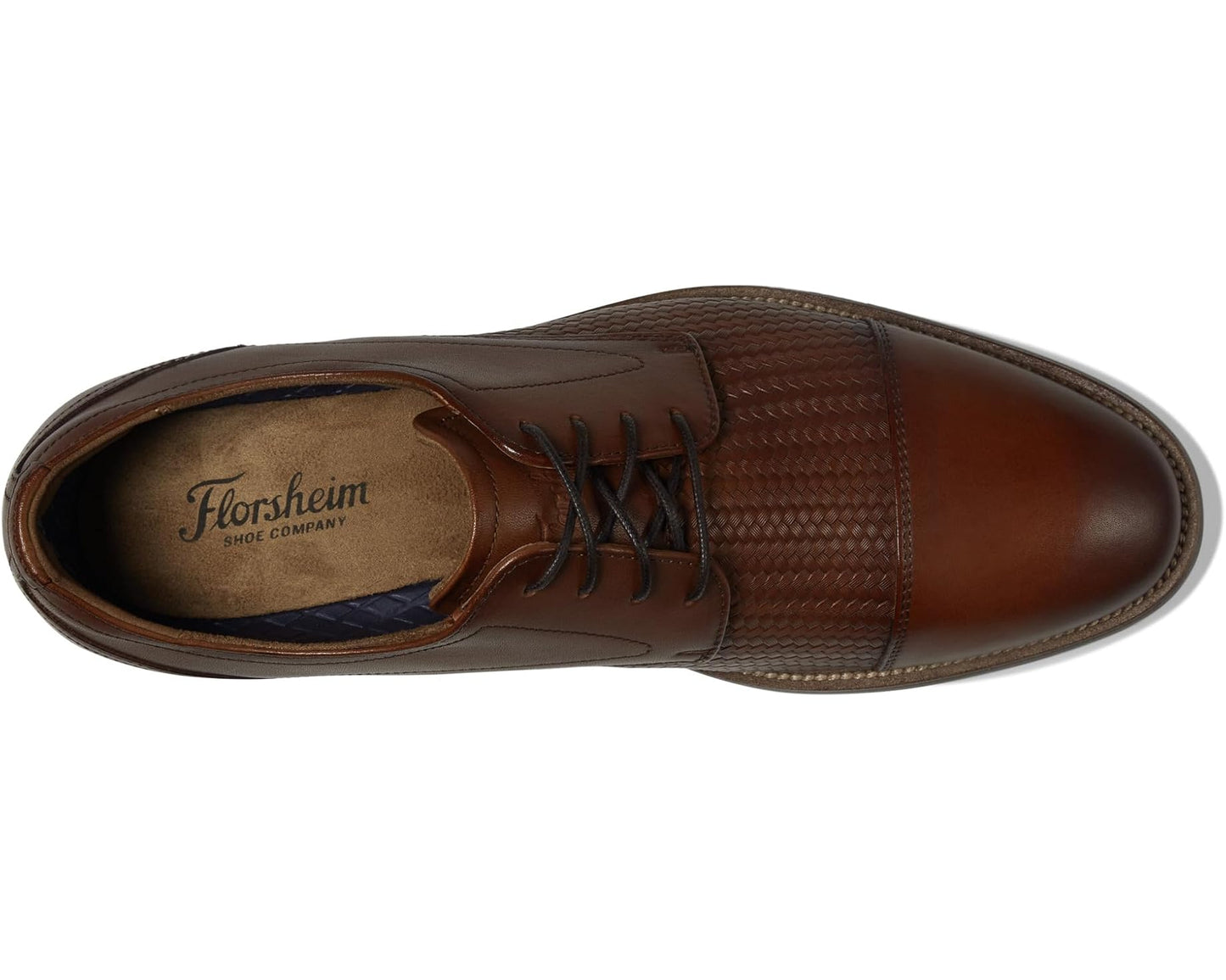 Men's Florsheim Rucci Weave Cap Toe Oxford Cognac