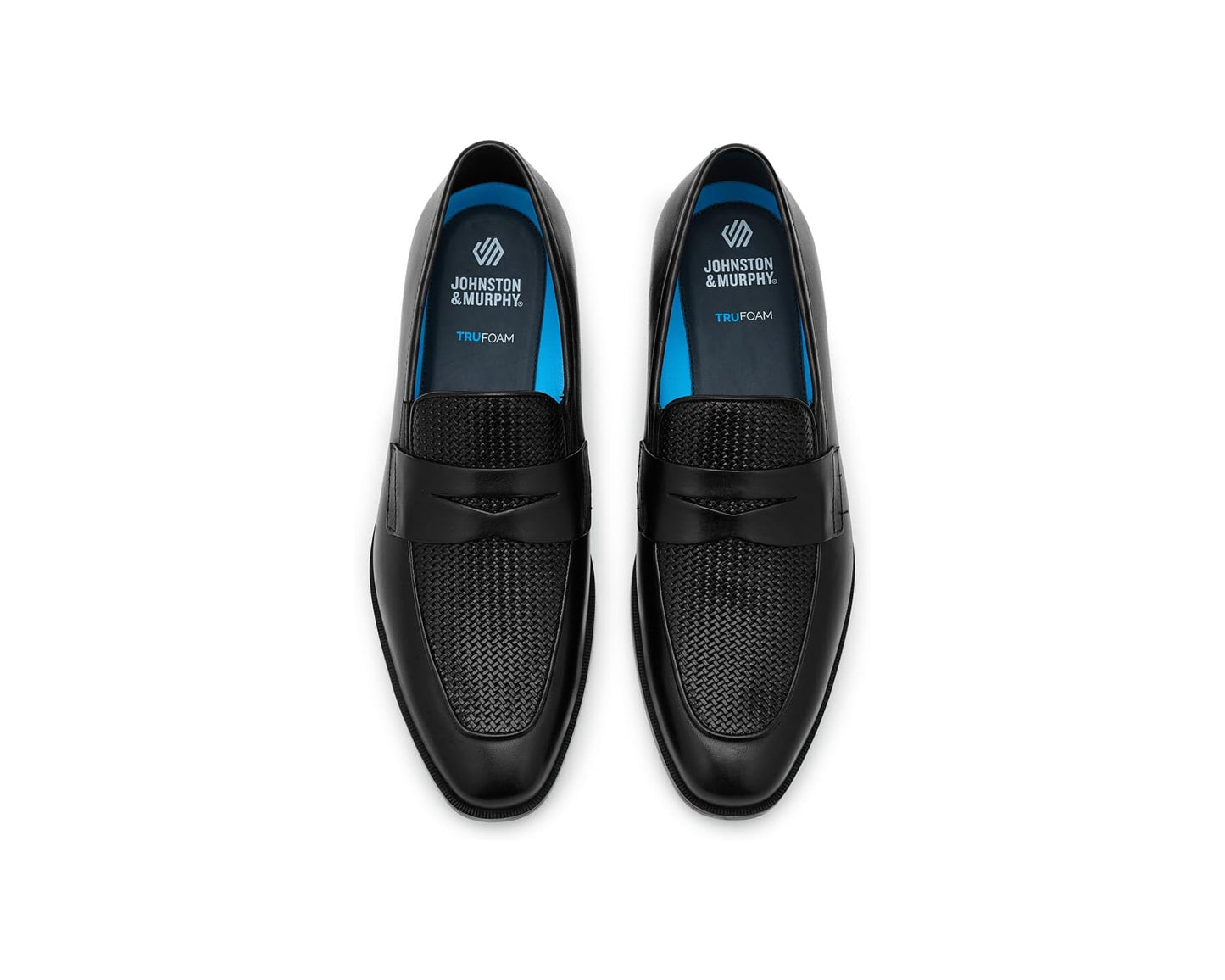 Men's Johnston & Murphy Gibbons Embossed Penny Loafers Black Full Grain