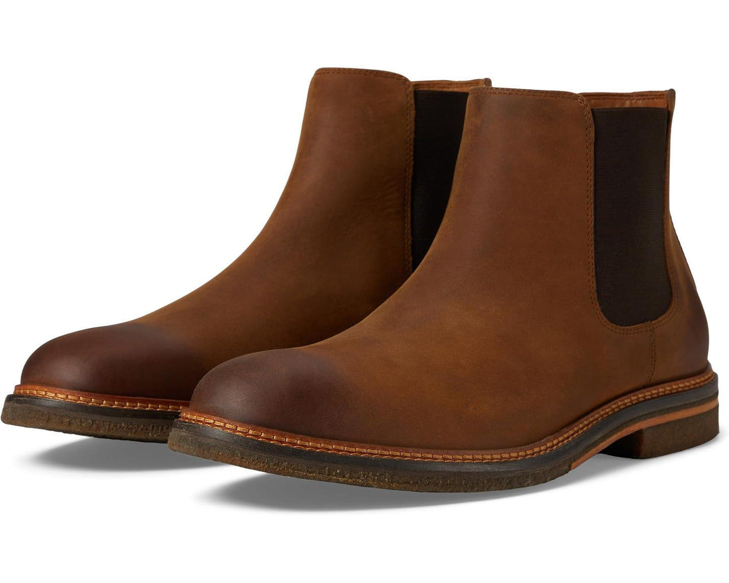 Men's Johnston & Murphy Calder Chelsea Boots Brown Oiled Full Grain