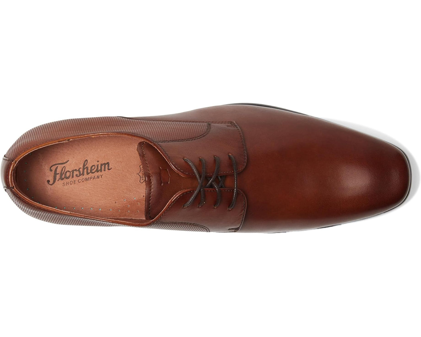 Men's Florsheim Postino Plain Toe Oxford Cognac Smooth/Perf