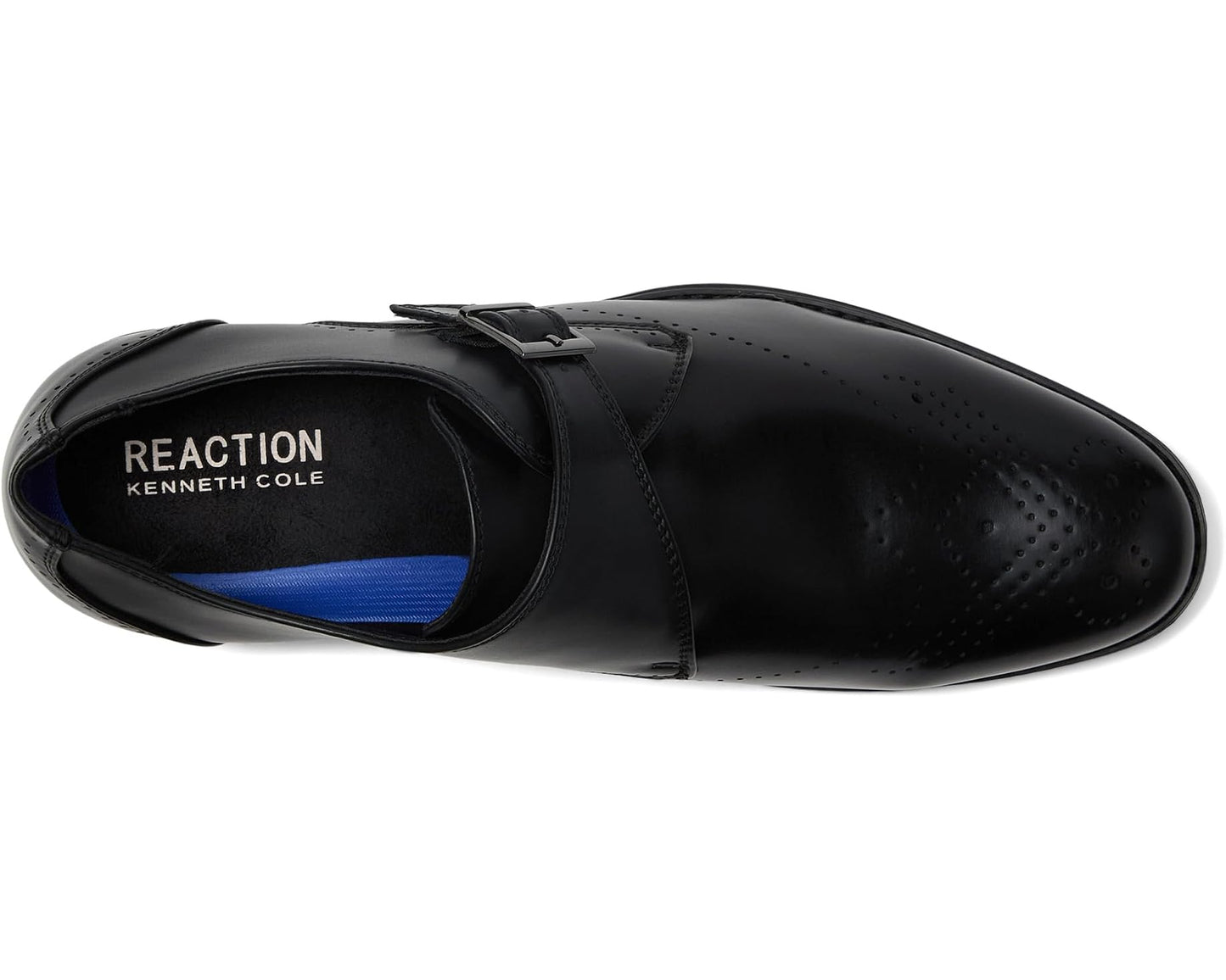Men's Kenneth Cole Cheer Single Monk Strap Black Leather