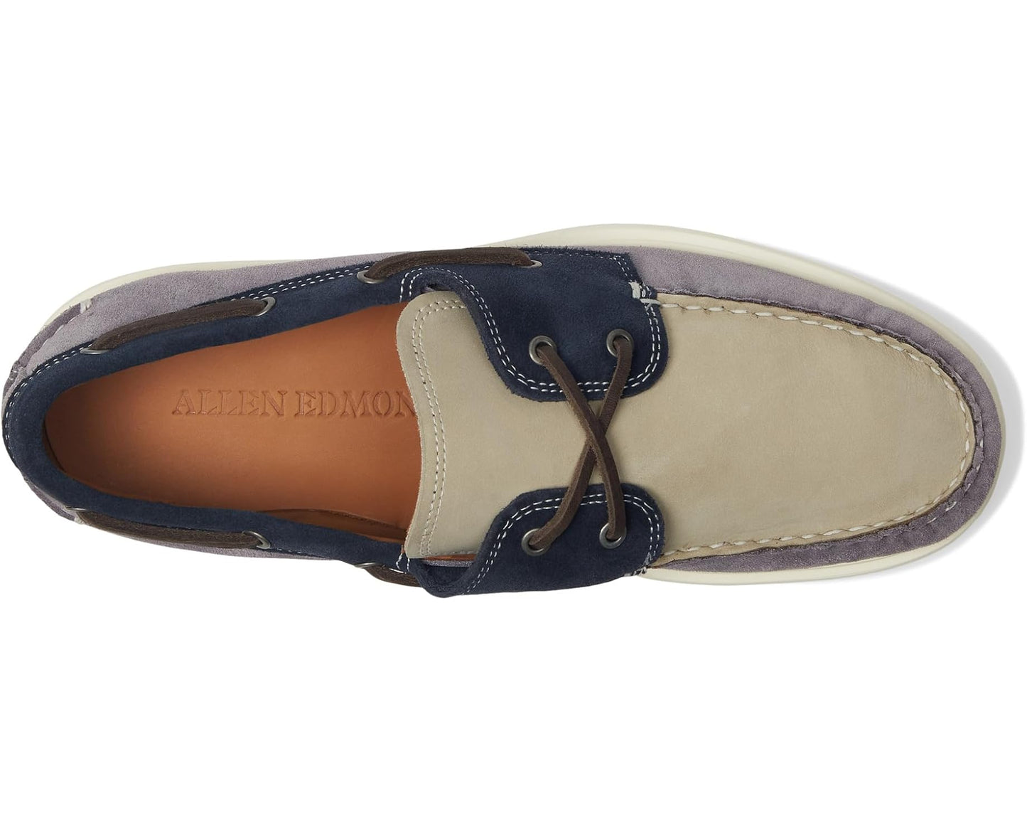 Men's Allen Edmonds Panama Boat Shoes Steel Blue Mix Leather