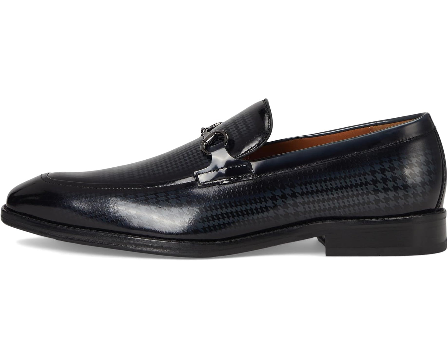 Men's Johnston & Murphy Sullivan Bit Black Brush-off Houndstooth Calfskin