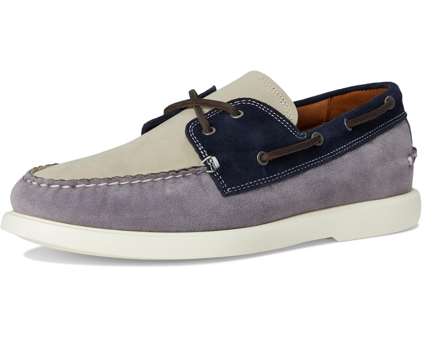 Men's Allen Edmonds Panama Boat Shoes Steel Blue Mix Leather