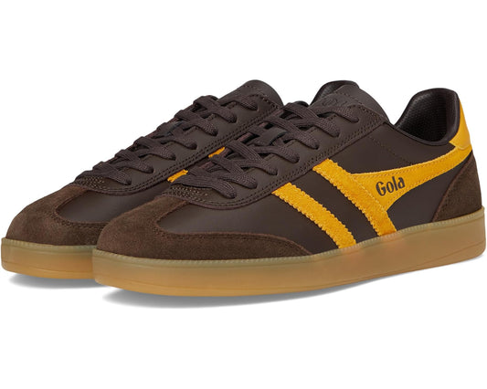 Men's Gola Viper Leather Dark Brown/Sun/Gum