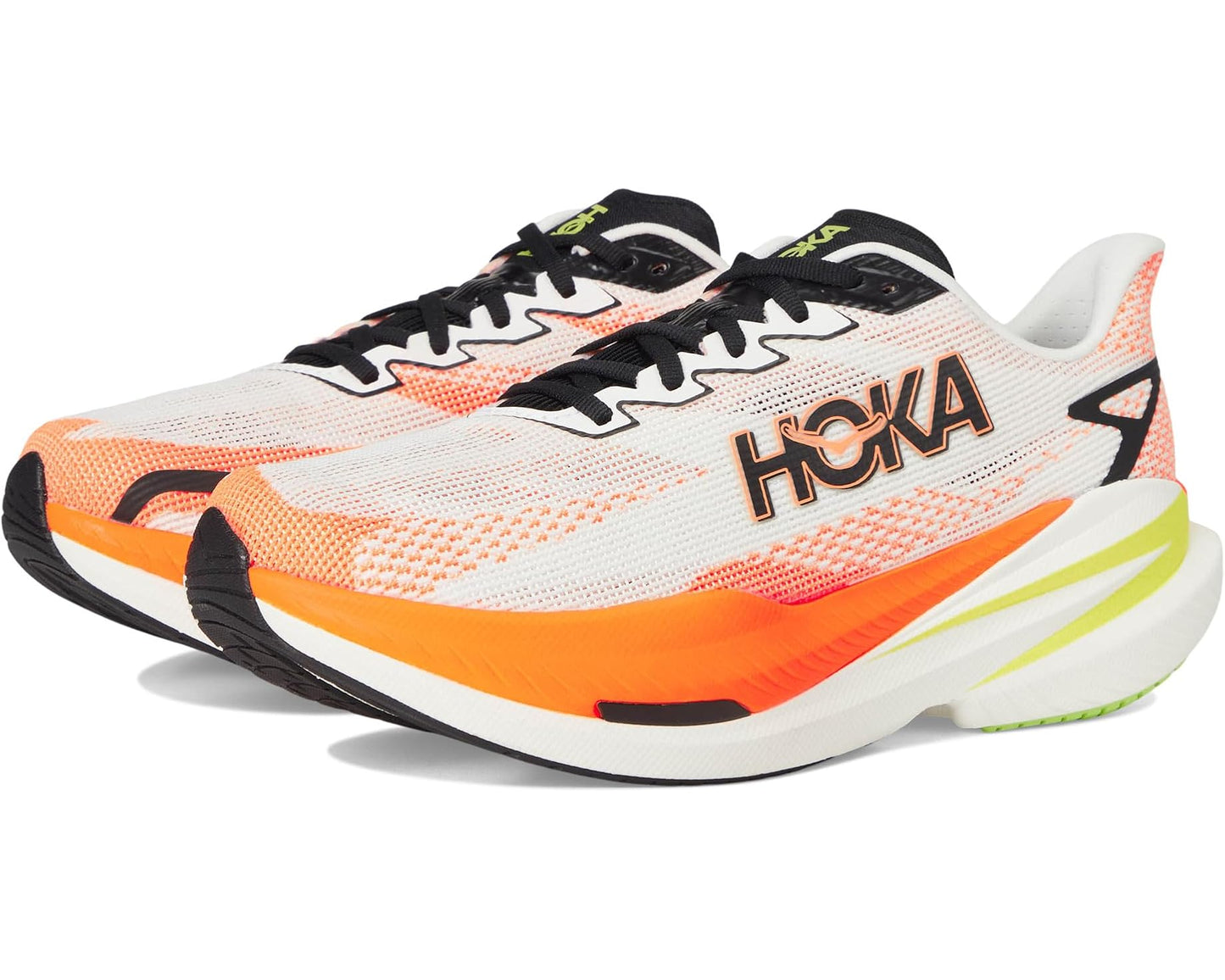 Men's Hoka Mach X 3 White/Neon Tangerine