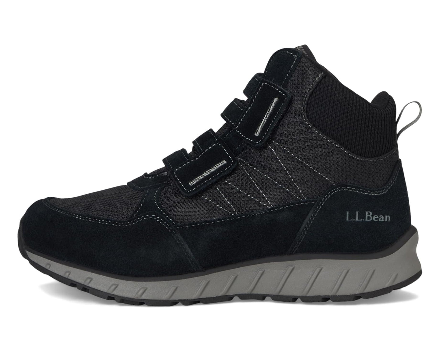 Men's L.L.Bean Snow Sneaker 5 Boot Mid Water Resistant Insulated Hook-and-Loop Black/Black