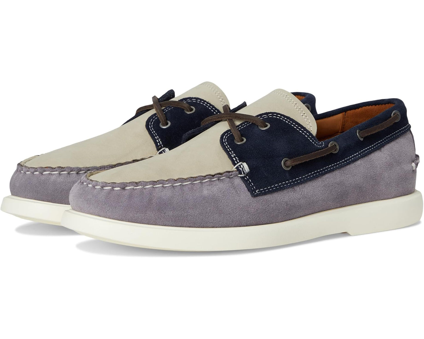 Men's Allen Edmonds Panama Boat Shoes Steel Blue Mix Leather