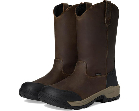 Men's KEEN Utility Evanston Pull-On Waterproof Boot (Soft Toe) Bison/Black