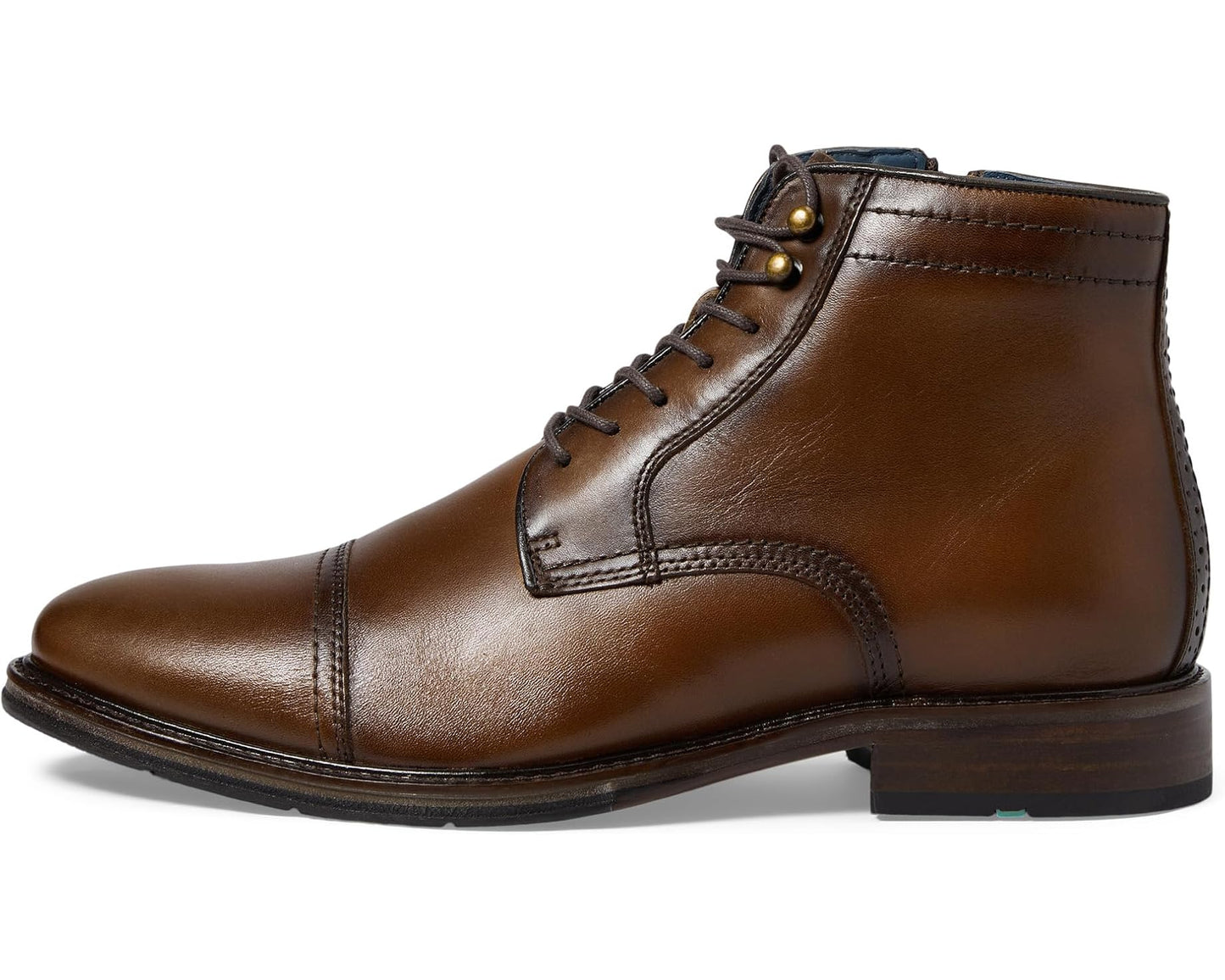 Men's Johnston & Murphy XC Flex Raleigh Cap Toe Zip Dark Tan Full Grain